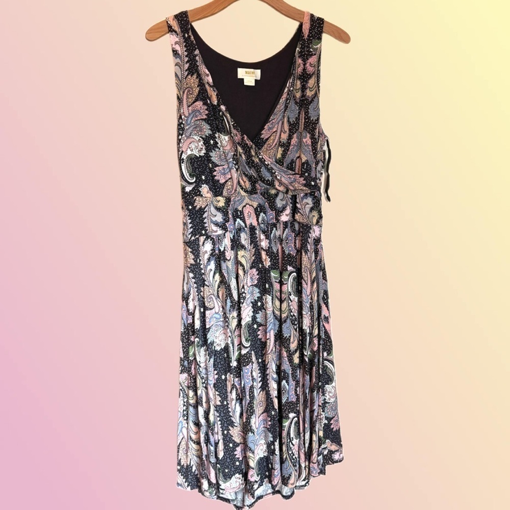 Maeve Anthropologie Leslie Midi Dress Paisley Print Size Large - Picture 2 of 6